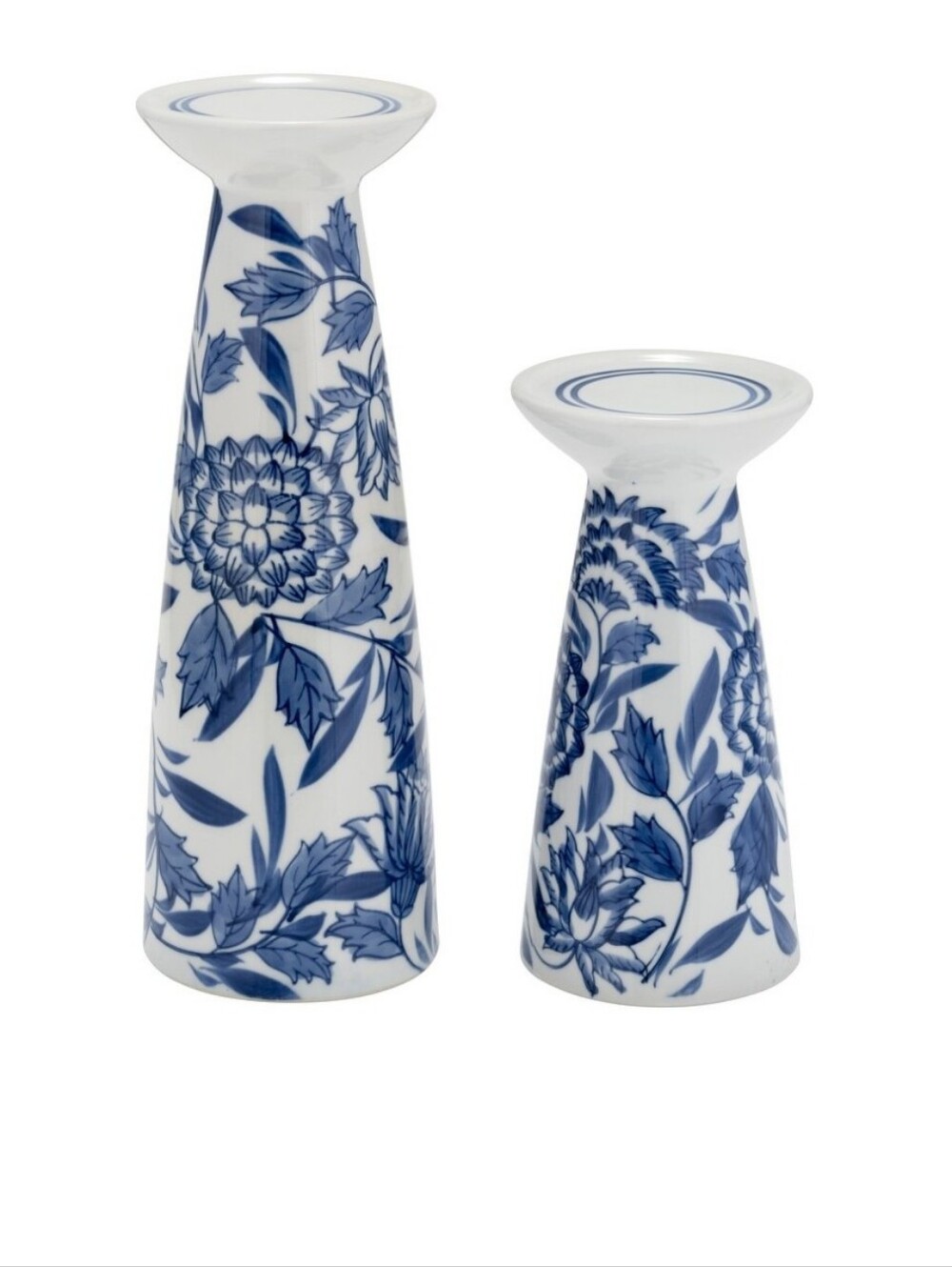 Sagebrook Home Cerqmic Handpainted 12"H Chinoiserie Candle Holder Set Of 2 NWT